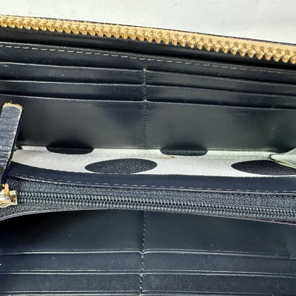 Kate Spade Lacey Mikas Pond Gold Zip Around Wallet